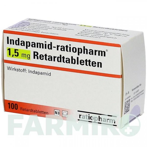 ІНДАПАМІД (INDAPAMID) 1,5 мг таблетки 100 шт - Індапамід RATIOPHARM