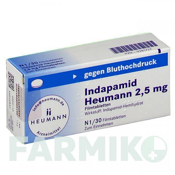 ИНДАПАМИД (INDAPAMID) 2,5 мг таблетки 30 шт - Индапамид HEUMANN PHARMA