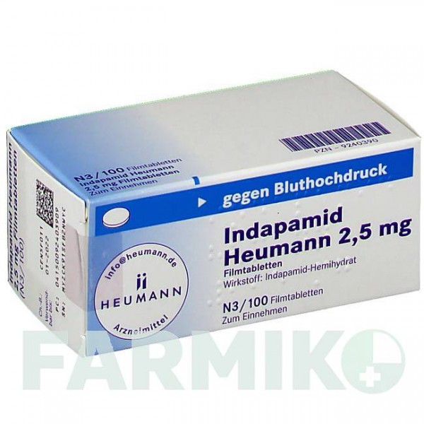 ИНДАПАМИД (INDAPAMID) 2,5 мг таблетки 100 шт - Индапамид HEUMANN PHARMA