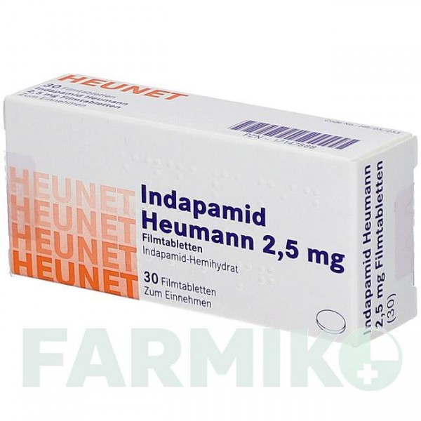 ИНДАПАМИД (INDAPAMID) 2,5 мг таблетки 30 шт - Индапамид HEUNET PHARMA