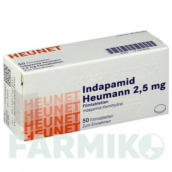 ІНДАПАМІД (INDAPAMID) 2,5 мг таблетки 50 шт - Індапамід HEUNET PHARMA