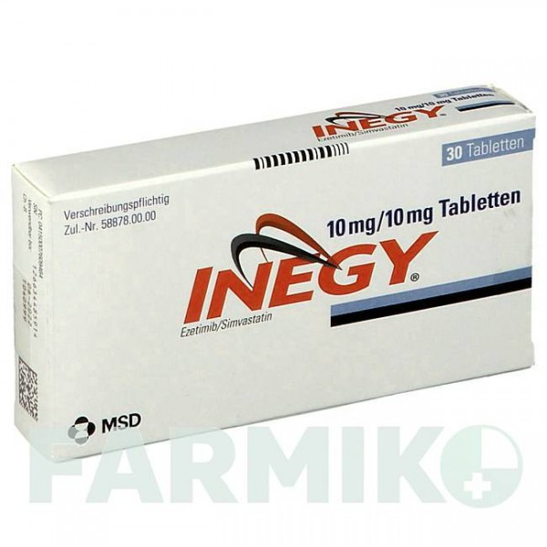 ИНЕДЖИ (INEGY) 10 мг/10 мг таблетки 30 шт - Симвастатин, Эзетимиб ORGANON