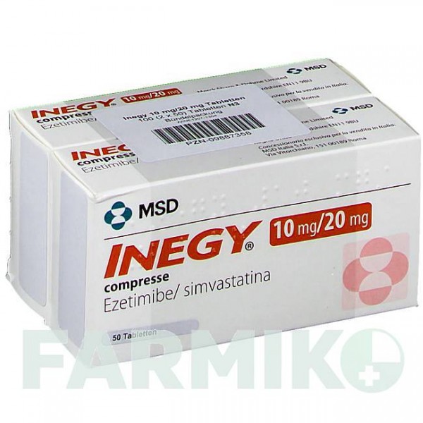 ИНЕДЖИ (INEGY) 10 мг/20 мг таблетки 100 шт - Симвастатин, Эзетимиб DOCPHARM