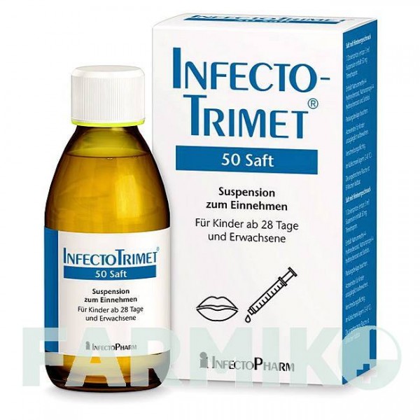 ИНФЕКТОТРИМЕТ (INFECTOTRIMET) 50 мг суспезия 3x75 мл - Триметоприм INFECTOPHARM