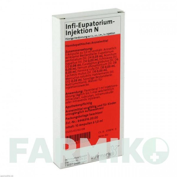ИНФИ ЕВПАТОРИУМ (INFI EUPATORIUM) ампулы 10x1 мл - Гомеопатия INFIRMARIUS