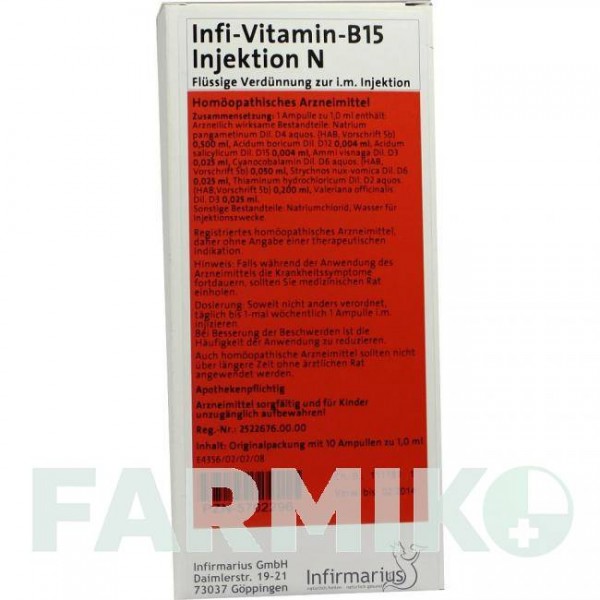 ИНФИ ВИТАМИН (INFI VITAMIN) ампулы 10x1 мл - Гомеопатия INFIRMARIUS