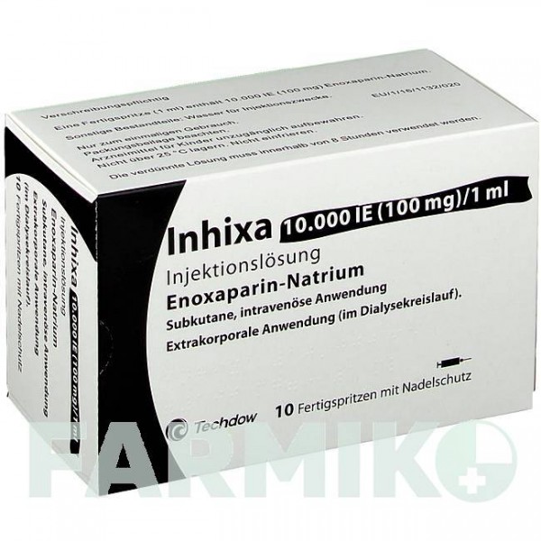 ІНХІКСА (INHIXA) 10000 МО 100 мг/1 мл розчин 10 шт - Еноксапарин TECHDOW PHARMA