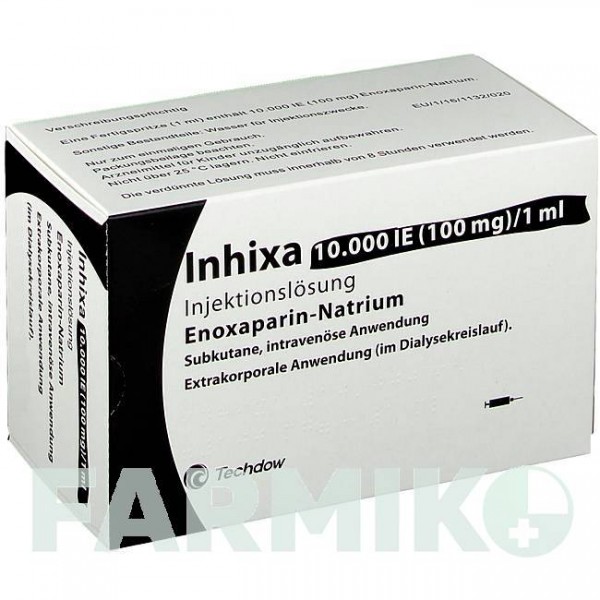 ИНХИКСА (INHIXA) 10000 МЕ 100 мг/1 мл раствор 12 шт - Эноксапарин TECHDOW PHARMA