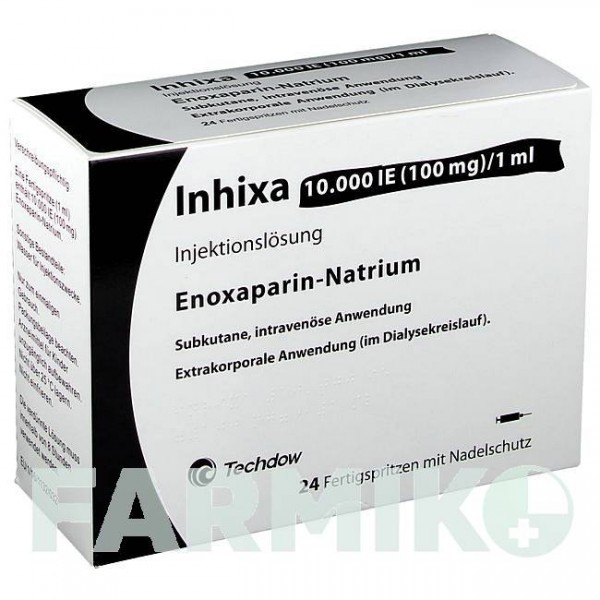 ІНХІКСА (INHIXA) 10000 МО 100 мг/1 мл розчин 24 шт - Еноксапарин TECHDOW PHARMA