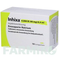 ІНХІКСА (INHIXA) 4000 МО 40 мг/0,4 мл розчин 50 шт - Еноксапарин ABACUS MEDICINE