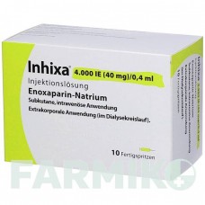 ІНХІКСА (INHIXA) 4000 МО 40 мг/0,4 мл розчин 50 шт - Еноксапарин ABACUS MEDICINE