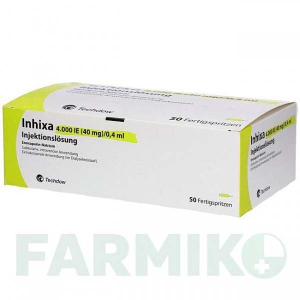 ІНХІКСА (INHIXA) 4000 МО 40 мг/0,4 мл розчин 50 шт - Еноксапарин EMRA-MED