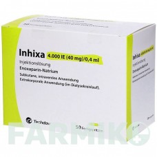 ІНХІКСА (INHIXA) 4000 МО 40 мг/0,4 мл розчин 20 шт - Еноксапарин ORIFARM