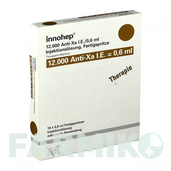 ИННОХЕП (INNOHEP) 12000 МЕ/0,6 мл раствор 10 шт - Тинзапарин LEO PHARMA