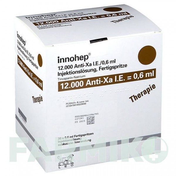ИННОХЕП (INNOHEP) 12000 МЕ/0,6 мл раствор 30 шт - Тинзапарин LEO PHARMA