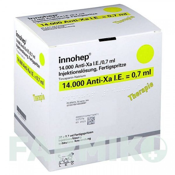 ИННОХЕП (INNOHEP) 14000 МЕ/0,7 мл раствор 30 шт - Тинзапарин LEO PHARMA