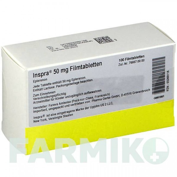 ИНСПРА (INSPRA) 50 мг таблетки 100 шт - Эплеренон PHARMA GERKE