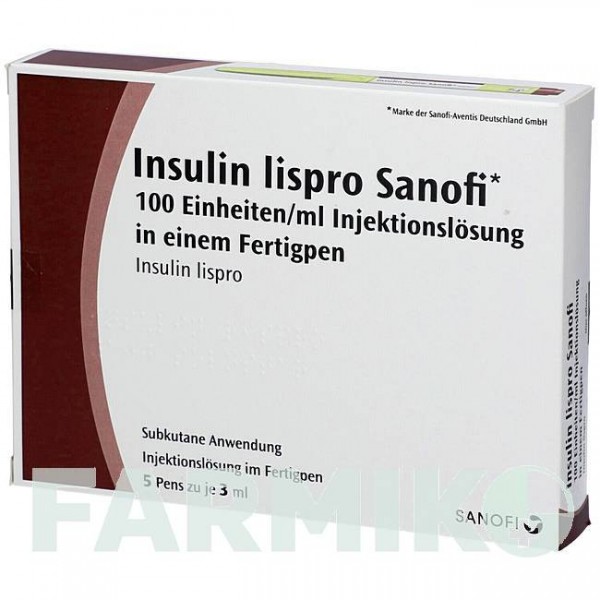 ИНСУЛИН ЛИЗПРО (INSULIN LISPRO) 100 ЕД/мл раствор 10x3 мл - Инсулин лизпро EMRA-MED