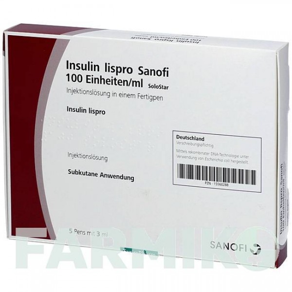 ИНСУЛИН ЛИЗПРО (INSULIN LISPRO) 100 ЕД/мл раствор 10x3 мл - Инсулин лизпро EURIMPHARM