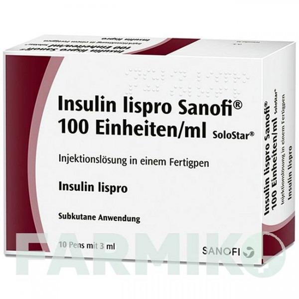 ИНСУЛИН ЛИЗПРО (INSULIN LISPRO) 100 ЕД/мл раствор 10x3 мл - Инсулин лизпро SANOFI