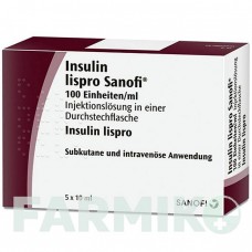 ИНСУЛИН ЛИЗПРО (INSULIN LISPRO) 100 ЕД/мл раствор 5x10 мл - Инсулин лизпро SANOFI