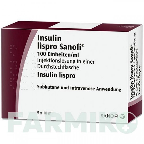 ІНСУЛІН ЛІЗПРО (INSULIN LISPRO) 100 ОД/мл розчин 5x10 мл - Інсулін лізпро SANOFI