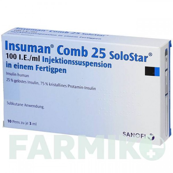 ИНСУМАН (INSUMAN) 100 МЕ/мл суспензия 10x3 мл - Инсулин (человеческий) ABACUS MEDICINE