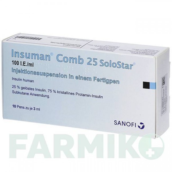 ИНСУМАН (INSUMAN) 100 МЕ/мл суспензия 10x3 мл - Инсулин (человеческий) DOCPHARM
