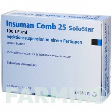 ИНСУМАН (INSUMAN) 100 МЕ/мл суспензия 10x3 мл - Инсулин (человеческий) EURIMPHARM