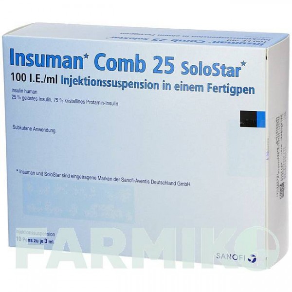 ИНСУМАН (INSUMAN) 100 МЕ/мл суспензия 10x3 мл - Инсулин (человеческий) KOHLPHARMA