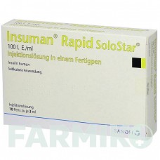 ИНСУМАН (INSUMAN) 100 МЕ/мл раствор 10x3 мл - Инсулин (человеческий) ORIFARM