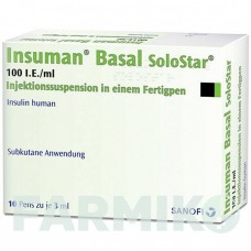 ИНСУМАН (INSUMAN) 100 МЕ/мл суспензия 10x3 мл - Инсулин (человеческий) SANOFI