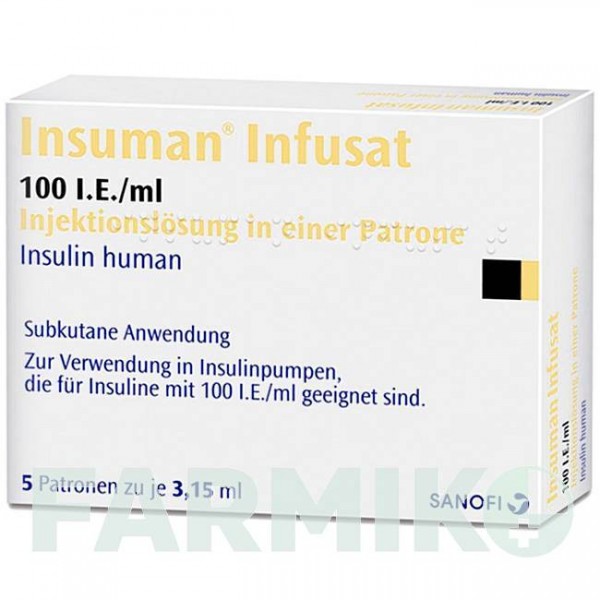 ІНСУМАН (INSUMAN) 100 МО/мл розчин 5x3,15 мл - Інсулін (людський) SANOFI