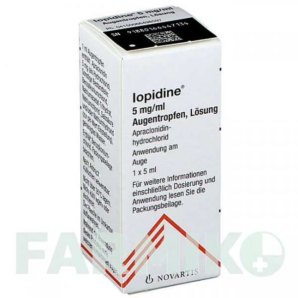 ЙОПИДИН (IOPIDINE) 5 мг/мл краплі 5 мл - Апраклонідин NOVARTIS