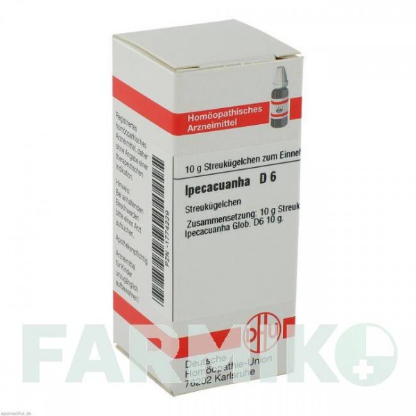 ИПЕКАКУАНА (IPECACUANHA) D 6 глобули 10 г - Гомеопатия DHU