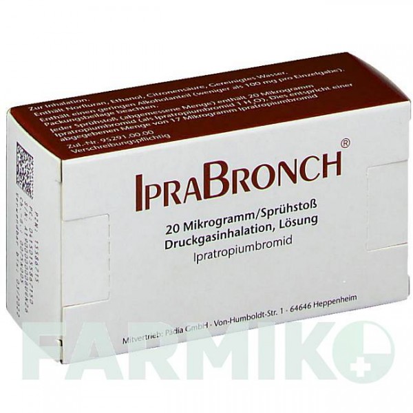 ИПРАБРОНХ (IPRABRONCH) 20 мкг аэрозоль 1x10 мл - Ипратропия бромид PADIA