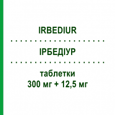 ІРБЕДІУР (IRBEDIUR) 300 мг + 12,5 мг таблетки 28 шт - Ірбесартан, Діуретик LANOVA FARMACEUTICI