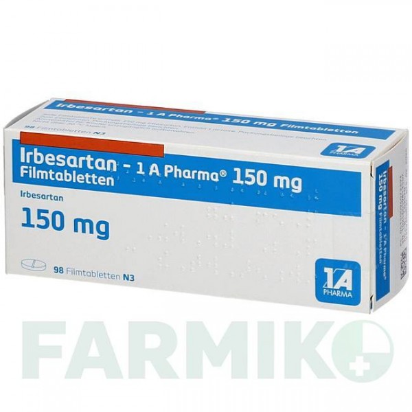 ИРБЕСАРТАН (IRBESARTAN) 150 мг таблетки 98 шт - Ирбесартан 1 A PHARMA