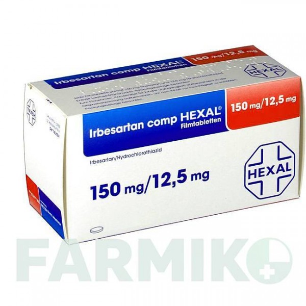 ИРБЕСАРТАН (IRBESARTAN) 150 мг/12,5 мг таблетки 56 шт - Ирбесартан, Гидрохлоротиазид HEXAL