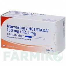 ІРБЕСАРТАН (IRBESARTAN) 150 мг/12,5 мг таблетки 98 шт - Ірбесартан, Гідрохлоротіазид STADAPHARM