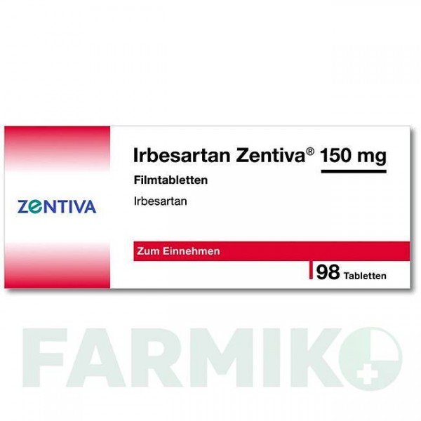 ІРБЕСАРТАН (IRBESARTAN) 150 мг таблетки 98 шт - Ірбесартан ZENTIVA
