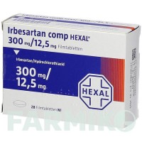 ІРБЕСАРТАН (IRBESARTAN) 300 мг/12,5 мг таблетки 28 шт - Ірбесартан, Гідрохлоротіазид HEXAL