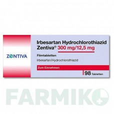 ІРБЕСАРТАН (IRBESARTAN) 300 мг/12,5 мг таблетки 98 шт - Ірбесартан, Гідрохлоротіазид ZENTIVA