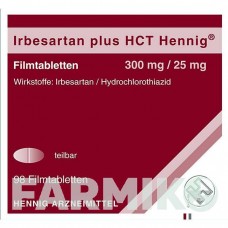 ІРБЕСАРТАН (IRBESARTAN) 300 мг/25 мг таблетки 98 шт - Ірбесартан, Гідрохлоротіазид HENNIG