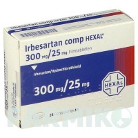 ІРБЕСАРТАН (IRBESARTAN) 300 мг/25 мг таблетки 28 шт - Ірбесартан, Гідрохлоротіазид HEXAL