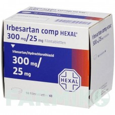 ІРБЕСАРТАН (IRBESARTAN) 300 мг/25 мг таблетки 98 шт - Ірбесартан, Гідрохлоротіазид HEXAL