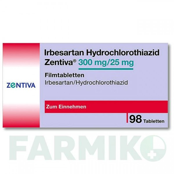 ІРБЕСАРТАН (IRBESARTAN) 300 мг/25 мг таблетки 98 шт - Ірбесартан, Гідрохлоротіазид ZENTIVA