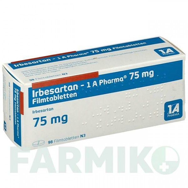 ІРБЕСАРТАН (IRBESARTAN) 75 мг таблетки 98 шт - Ірбесартан 1 A PHARMA