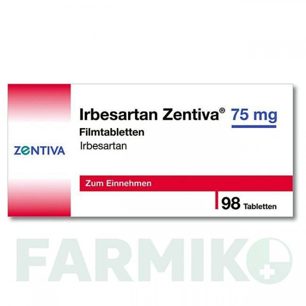 ІРБЕСАРТАН (IRBESARTAN) 75 мг таблетки 98 шт - Ірбесартан ZENTIVA