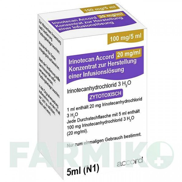 ИРИНОТЕКАН (IRINOTECAN) 20 мг/мл 100 мг концентрат 1 шт - Иринотекан ACCORD HEALTHCARE